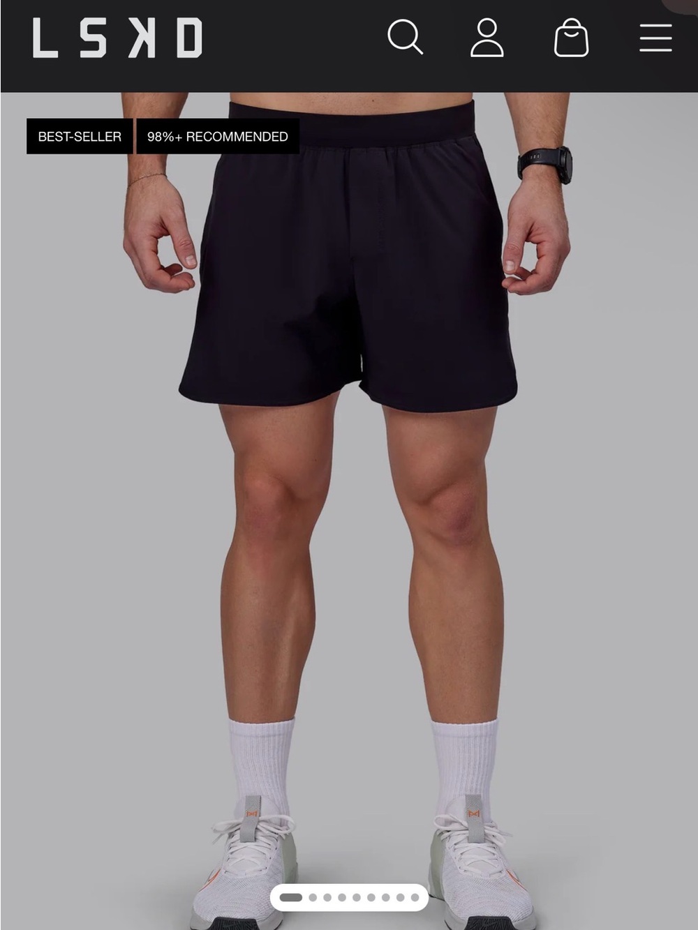 LSKD Black Men's Athletic Shorts 6” NWT